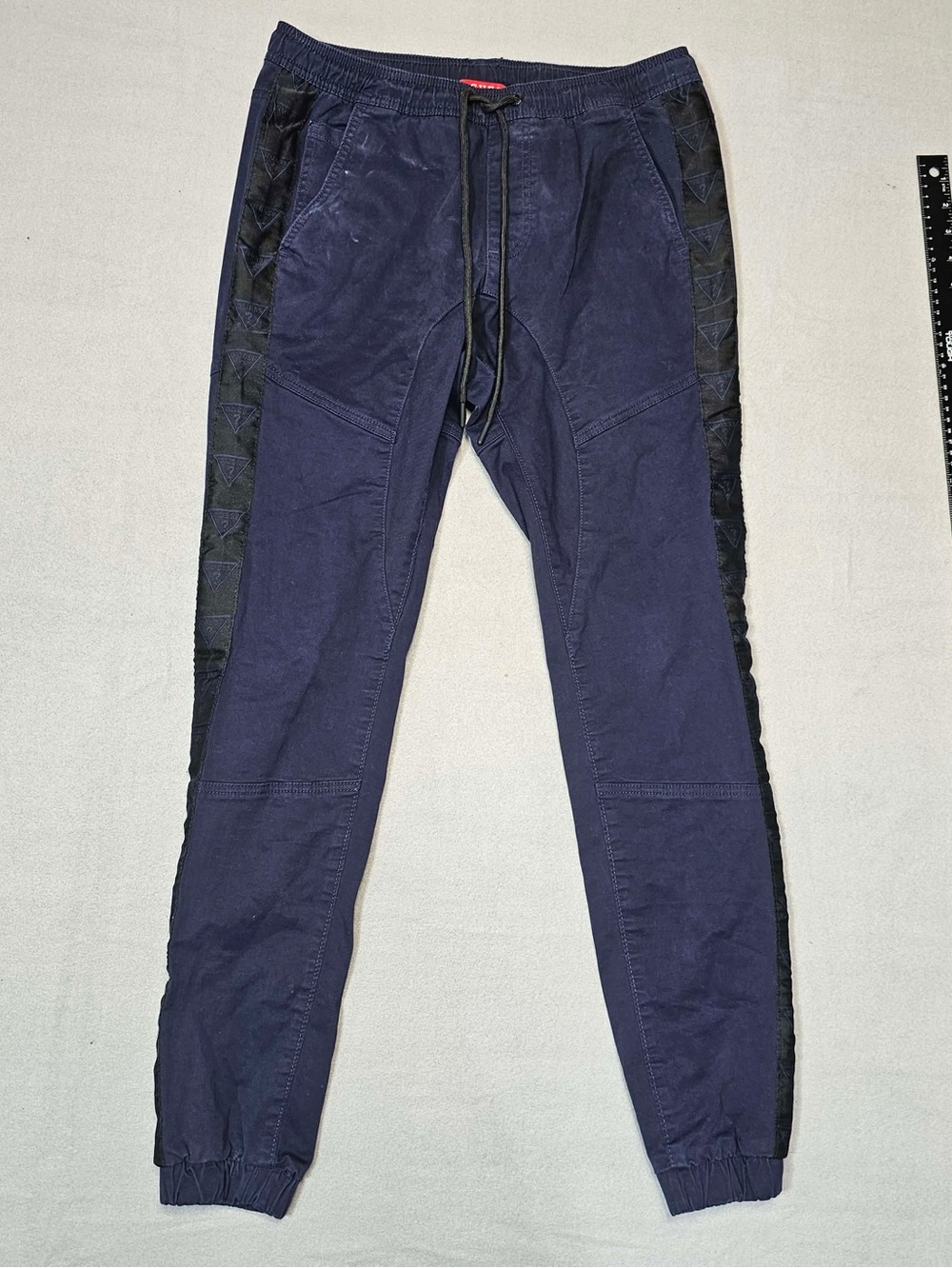 #360 GUESS Los Angeles XS Navy Moto Jogger Pants – Black Side Panels